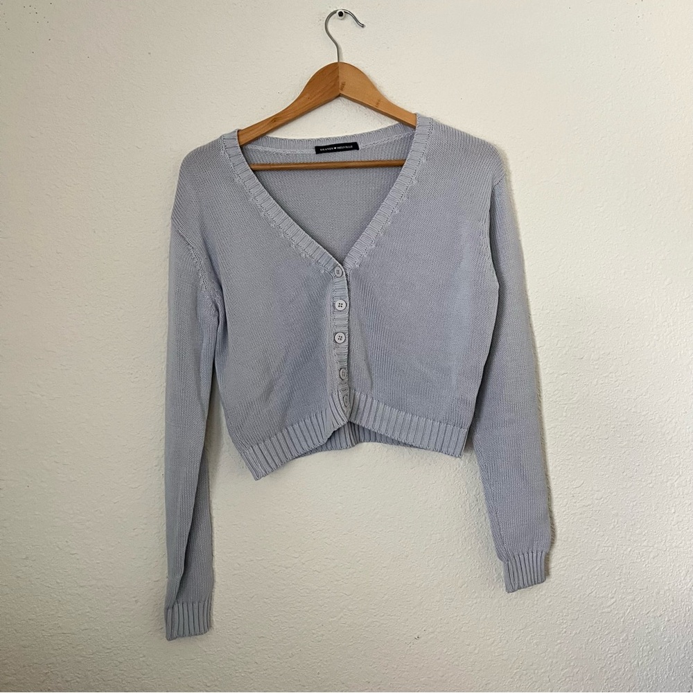 Brandy Melville Soft Gray Blue  Cardigan